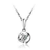 #10: スワロフスキー ジルコニア採用 925純銀製 ネックレス レディース クリスマス プレゼント ギフト アクセサリー ジュエリー シンプル ベネチアン フレンチロープ