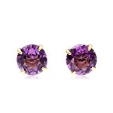 #2: nadi K18 アメシスト 0.2ct スタッド ゴールド 4本爪 ピアス