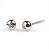 #2: Pt900プラチナ丸玉ダイヤピアス 3mm 0.02ct 【1ペア 両耳販売】 ボールピアス プラチナ ピアス ダイヤ プラチナピアス Pt900 PT900