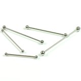 #8: (KEEP YOU) ストレート バーベル ロング インダストリアル ステンレス 14GA(1.6mm_内径40mm_ボール4mm)