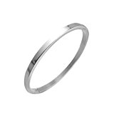 #9: シンプル デザイン ラウンド形 バングル ブレスレット レディース メンズ ファッション アクセサリー ステンレス 選べる4色 (シルバー)