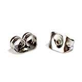 #6: ［ハッピーボム］ Happy Bomb ピアスキャッチ ステンレス 幅 5mm 10個セット サージカルステンレス 316L ピアス キャッチ シルバー カラー メンズ レディース スペア ステンレスピアス 安全 415_349PSCH_5