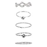 #8: デインティピンキーファランジリングセット(ミディリング)/シルバー