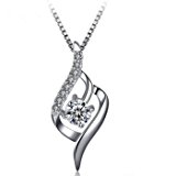 #7: JUDYの秘密＜愛の言葉＞ネックレス レディース ペンダントトップ　925純銀製　キュービックジルコニア　可愛い　素敵 ホワイトデー プレゼント　白い　紫　選べる2色　(白い)