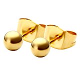#10: Jovivi Mak　ジュエリー　ファッション　アクセサリー　サージカルステンレス　シンプル ボール ピアス　ゴールド　ギフトバッグを提供 (ボール3ｍｍ)