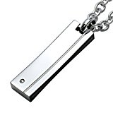 #6: color88 ジルコニア スティック カラー ペンダント ネックレス メンズ (ブラック)