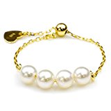 #4: nadi K18YG 3.5-4.0mm アコヤ 本真珠 ベビーパール チェーンリング 3号から20号