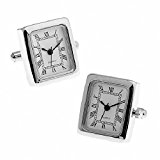 #6: MFYS Jewelry シルバー スクエア ミニ クォーツ 時計カフス【専用収納ケース付き】