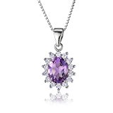 #8: JewelryPalace Kate Diana（ダイアナ) プリンセス デザイン 天然石 アメジスト ネックレス ペンダント シルバー 925 チェーン 45cm