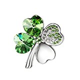 #9: 4ツ葉のクローバー　ブローチ　胸元　アクセント グリーンB