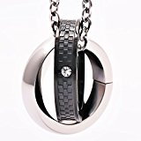 #8: Strength 格子柄 2連 ネックレス （＋ 収納ケース、お手入れクロス） 316L サージカルステンレス メンズ ペアネックレス アクセサリー ジュエリー (ブラック 黒)