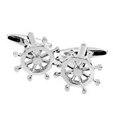 #9: 【ノーブランド品】ヘルム 舵形状 カフリンク 贈り物 カフスボタン シャツ スーツ 高級感 結婚式