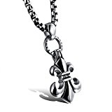 #10: Ostory アンティーク ユリの紋章 メンズネックレス ペンダント サージカルステンレス ネックレス メンズ アクセサリー