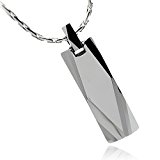 #2: [ナピスト]Napist 857 タングステン プレート ネックレス ステンレス アズキ スエッジ チェーン NPN172 メンズ