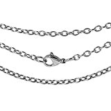 #8: 新宿銀の蔵 あずきチェーン ステンレス 長さ45cm～55cm ネックレス チェーン 45cm 幅2.3mm ネックレスチェーン メンズ レディース 人気