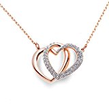 #8: [スワロフスキー] SWAROVSKI ネックレス クリア クリスタル パヴェ ダブルハート Dear Medium ペンダント ローズゴールド・コーティング 【並行輸入品】 5194826