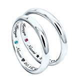 #10: ペアリング 好きなメッセージが刻印できる シルバー925 指輪2個セット 誕生石が選べる 2個ペア セット シルバーリング シルバー