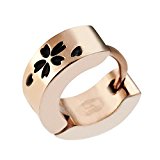 #4: 桜/さくら ゴールド ステンレスフープピアス/サージカルステンレスピアス（片耳ピアス/メンズアクセサリー/レディースアクセサリー/イヤリング）