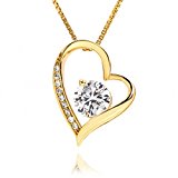 #9: lapisia オープンハート スーパーキュービックジルコニア ネックレス プレゼント ラッピング 済み 選べる3カラー ゴールド