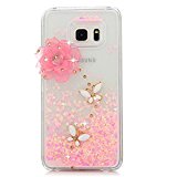 #3: Galaxy S6 edge ケース クリア ギャラクシーS6エッジ ケース キラキラ 動く 流れ星 個性的で可愛らしい ラインストーンデコ au SCV31 スマホケース 耐衝撃カバー ドコモ SC-04G カバー