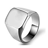 #5: ORA印台指輪 メンズ ステンレス高品質チタン リング卒業 記念贈り物シンプルシルバー人気（15号，16号，18号，20号，23号，25号，27号） (18)