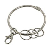 #3: uxcell キーリング クラスプ　大きいリング　コネクター　クランプ　シルバートーン　3個入