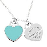 #10: [ティファニー] TIFFANY スターリング シルバー/ブルーエナメルフィニッシュ RTT ダブルハート タグ ペンダント・ネックレス 【並行輸入品】 27125107