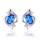 #5: JewelryPalace 女性 宝石 天然石 11月 誕生石 ロンドンブルー トパース ピアス スタッド スターリング シルバー 925 イヤリング 人気