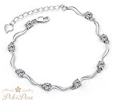 #4: PikiPea (ピキペア) ブレスレット Bracelet ぐるっと ラインストーン キュービック ジルコニア ｃｚ シルバー 925 細 ブレスレット