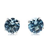 #9: nadi PT900 スイス ブルートパーズ 0.6ct プラチナ 4本爪 スタッド ピアス