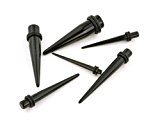 #10: UVアクリル 拡張器 エキスパンダー 6本セット ブラックセット 8G(3mm)～00G(10mm)