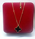 #1: 【Two-sides】　K18金・両面天然貝　ロング　ネックレス　開運四つ葉・両面天然貝　ペンタンド　細身 華奢 （ギフト仕様）