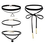 #9: Onuneed(オンユニード) 4/6/8/10 セット 少女 ガールズ レディース チョーカー /ゴシック　パンク　タトゥー　レース　ベルベットチョーカー (4セット)
