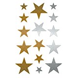 #2: 【2枚セット】タトゥーシール ゴールド ＆ シルバー スタンプ スター 星 TATTOO ボディシール フェイクシール Halloween ハロウィン