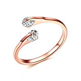 #5: (レッドバリーズ) Redbarrys キラキラ 0.25カラット czリング かわいい 2連 指輪 レディース K18 ピンクゴールド メッキ 日本サイズ: 7号