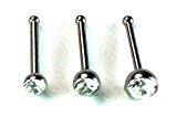 #6: five ships 3個セット 鼻ピアス ストレートステンレス ノーズ 316L 20G 各サイズ (4# 2mm*2.5mm*3mm)