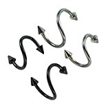 #3: five ships 2個セット コーン スパイラル サーキュラー バーベル ツイスト 口 唇 耳 軟骨 16G (3# ブラック 小)