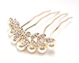 #6: ヘアコーム 浴衣 着物 ドレス 留袖 にも! 上品 ラインストーン パール コーム かわいい 髪飾り フォーマル パーティ ヘアアレンジ