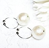 #4: Sheryl & Co. コットンパール ・ キスカ 12mm フープ型 イヤリング (シルバー系）