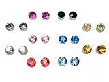 #10: ［ジョムマート］JomMart マグネット ピアス ラインストーン 5mm 10色 10対セット 穴を開けないピアス 磁石 JY0010