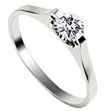 #9: HOUSWEETY ステンレス ジュエリー ファッション アクセサリー CZ ジルコニア ダイヤ レディース リング 指輪 婚約 結婚 バレンタインデー プレゼントに最適 (9)