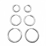 #7: CLY STYLE リングピアス メンズ レディース 輪っか リング フープ ピアス 両耳 セット ペア フープピアス サージカル ステンレス316L 金属アレルギー対応 (幅2.5mm内径16mmシルバー)