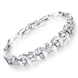 #7: Jstyle[ジェイスタイル]　キュービックジルコニア　レディース　ブレスレット　プラチナメッキ　長さ：18cm　金属アレルギー対応　バングル