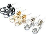 #9: 【ノーブランド品】 ファスナー ジッパー チャック ピアス 3ペアセット 男女兼用 パンク ロック ユニセックス (メッキ シルバー 銀+金+黒(1ペアすつ))