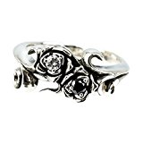 #1: ジナブリング (JINA BRING) ツイン薔薇ローズジルコニアリング リング#7 シルバー925