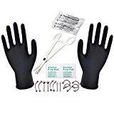 #4: PiercingJ ボディピアス　ピアッシングツール　ピアス針 ピアッシング クランプ ボディピアス　ボディーピアスセット 舌　眉　唇　腹　へそピアス ニードル 黒手袋