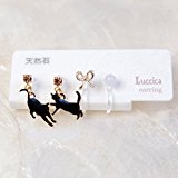 #6: 【Luccica　／ルチカ】　ｇａｔｔｏ　ネコ　イヤリング・ノンホールピアス　ブラック