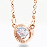 #8: Strength ネックレス 錆びない スワロフスキー エレメント 金属アレルギー 対応 ステンレス 45cm レディース (ピンクゴールド PG)