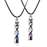 #8: [メルキュート] Merqute ペアネックレス 砂時計 レザー 革 シルバー ペア M-185