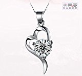 #10: KADER ネックレス レディース 人気 可愛い ハート ジュエリー シンプル 925 純銀製 オープンハート プレゼント ボックス付き